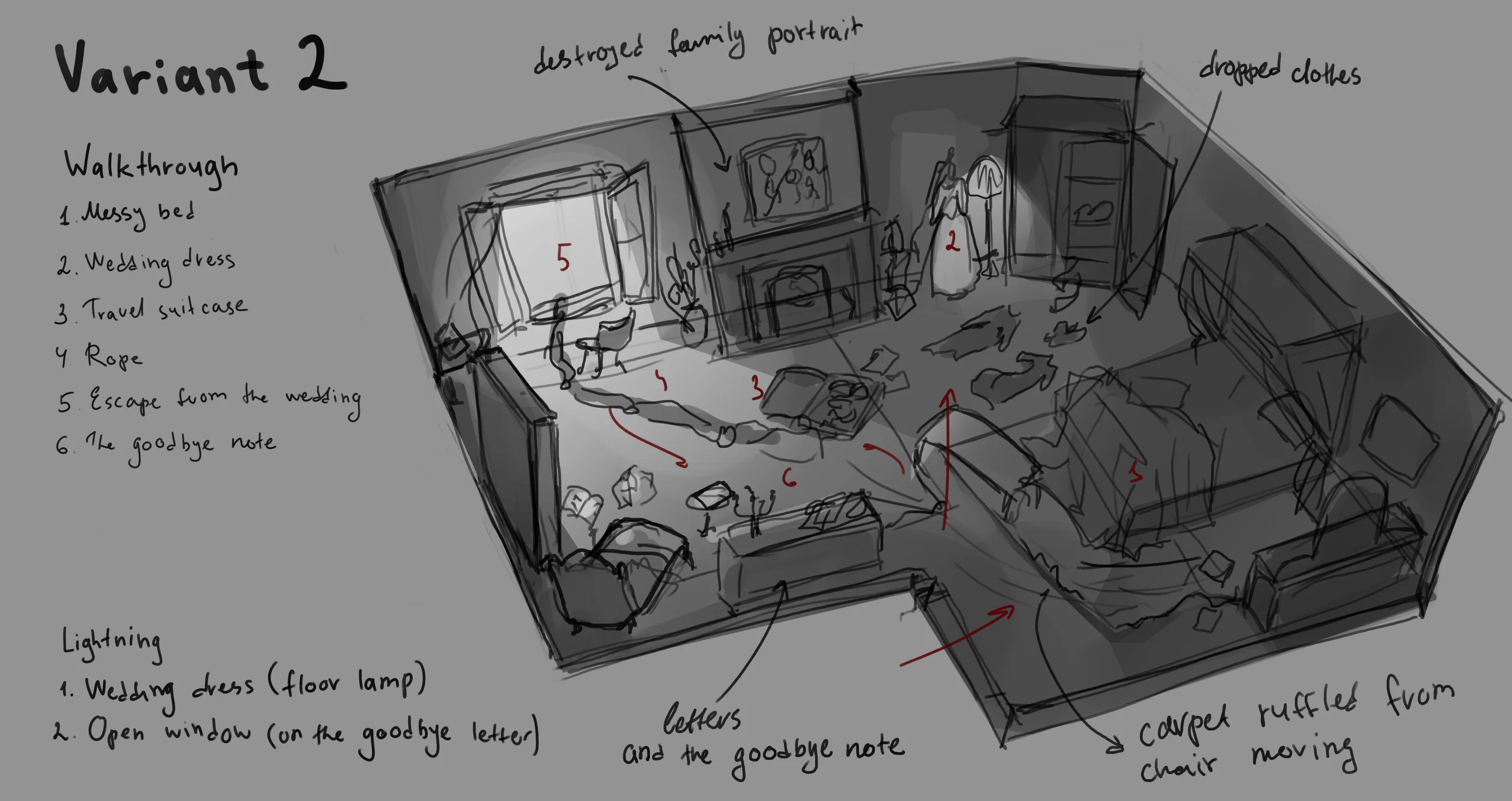 Victorian room — development sketch 2
