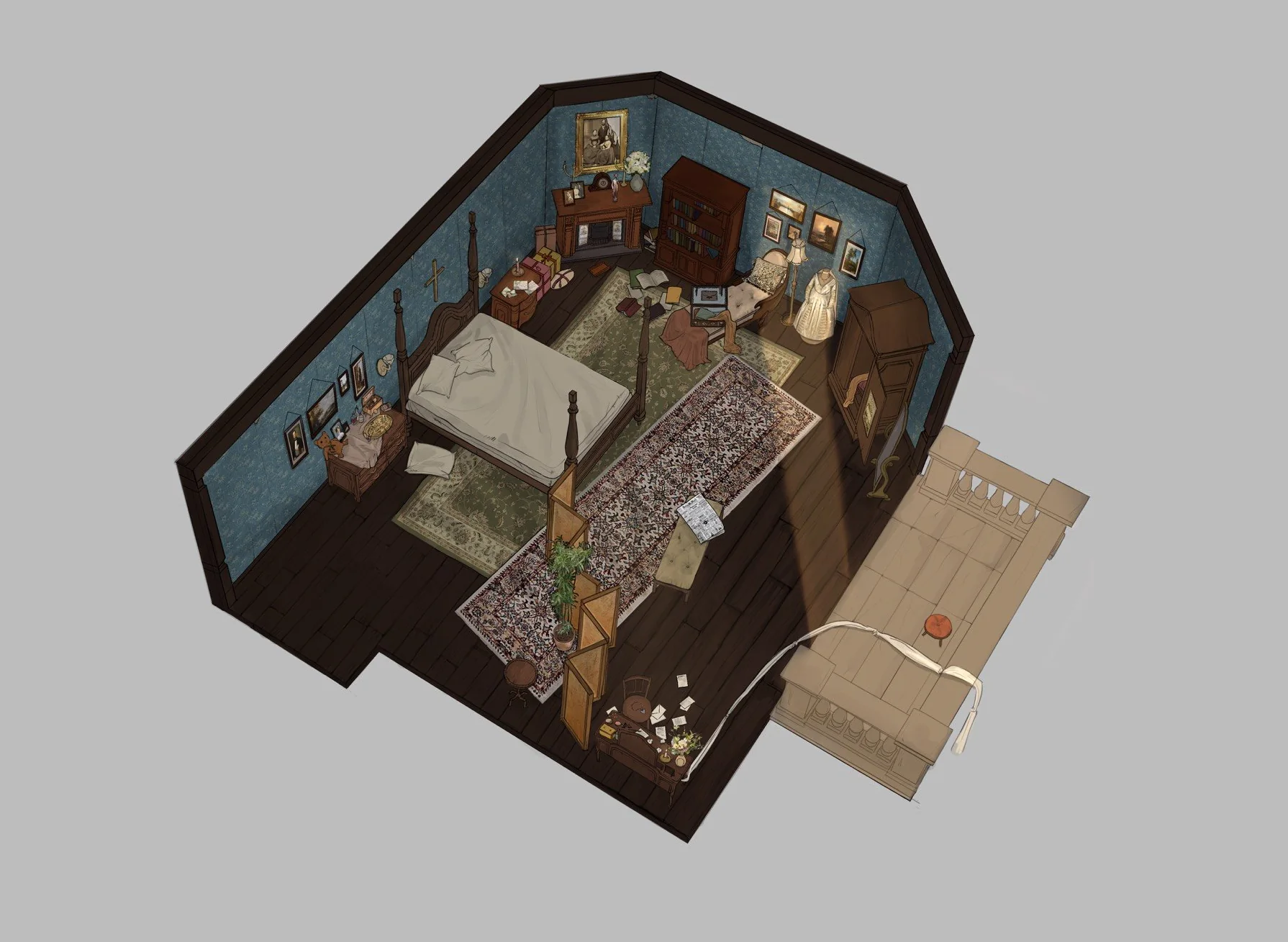 The Victorian bride’s room — map layout