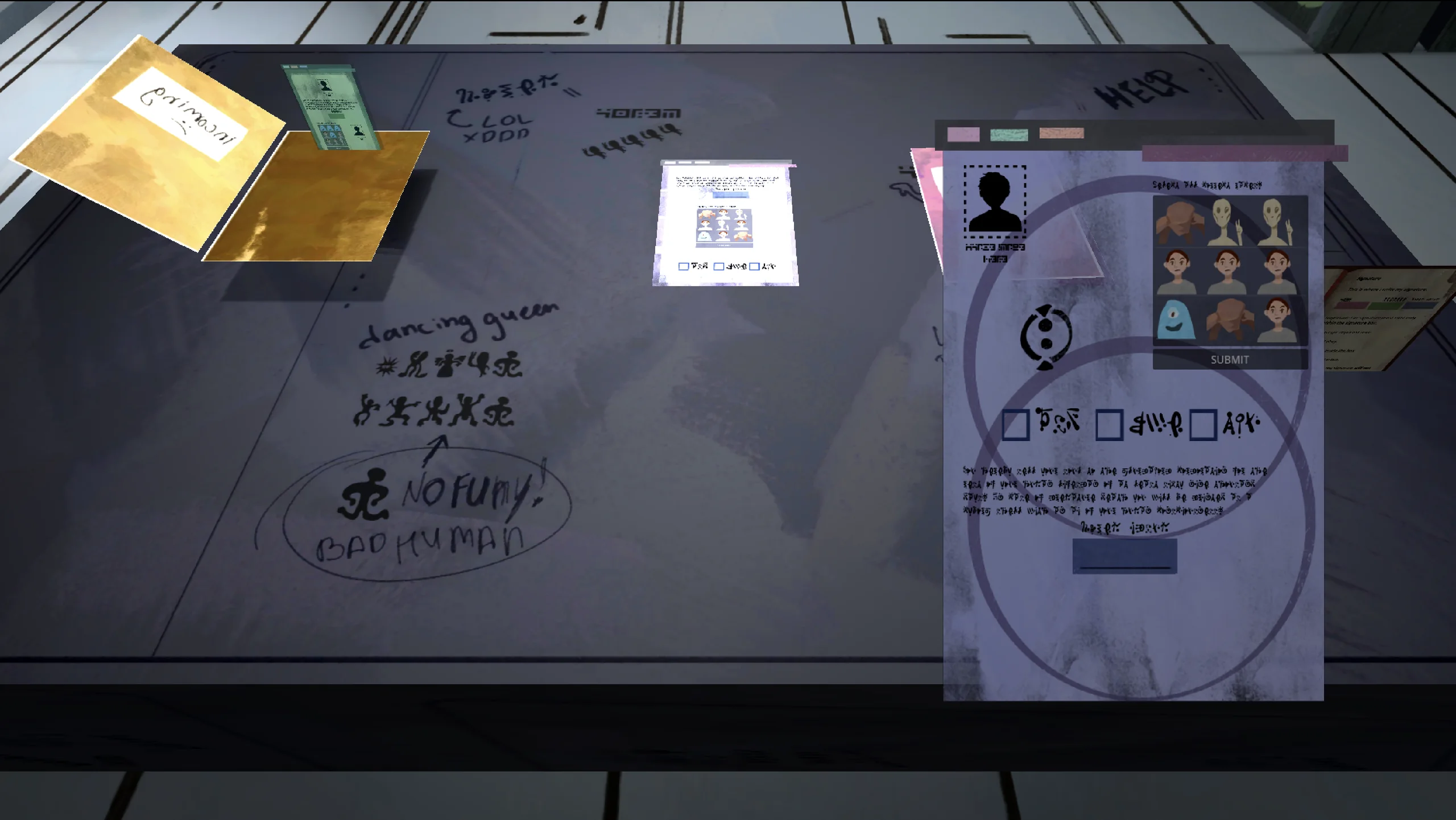 Your Form Incomplorbed — in-game desk screenshot