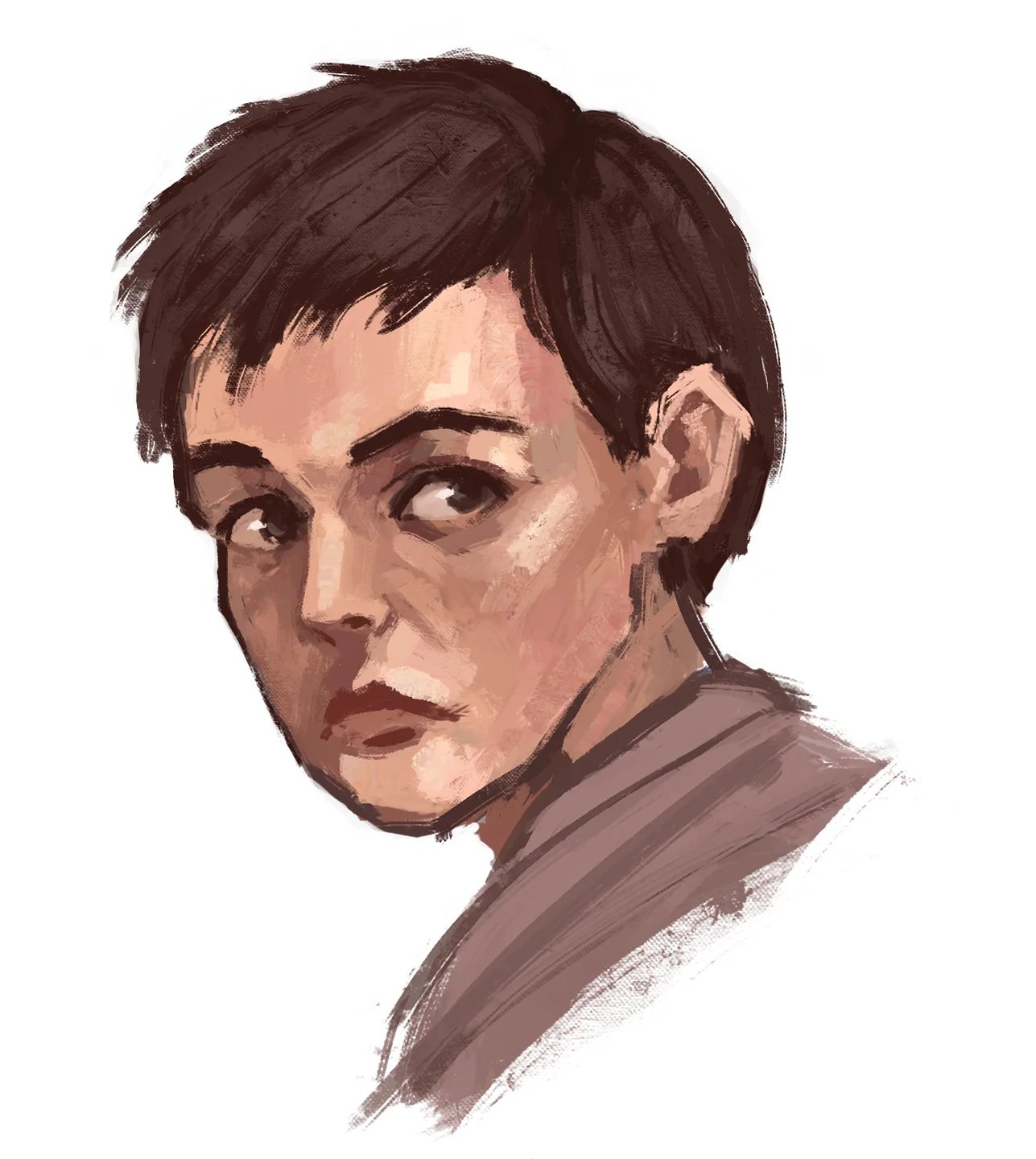 Painted portrait of the artist